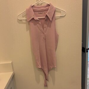 Abercrombie & Fitch Light Pink Sleeveless Bodysuit